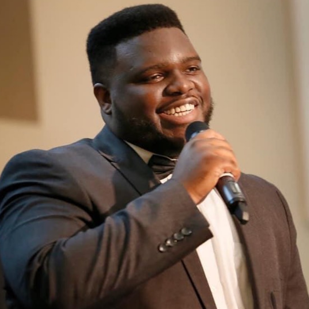 Tyrance Billingsley II speaking with a microphone