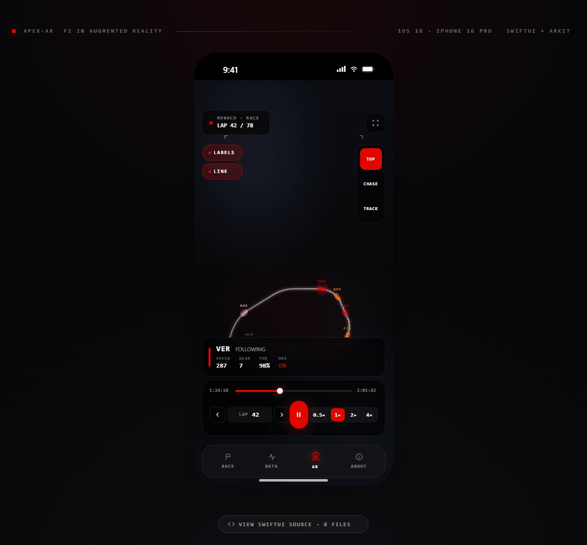 AR replay screen