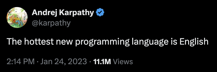 Karpathy — English is the new programming language