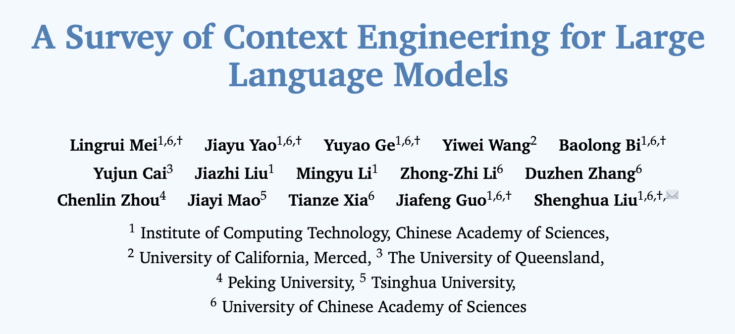Survey: Context Engineering for LLMs