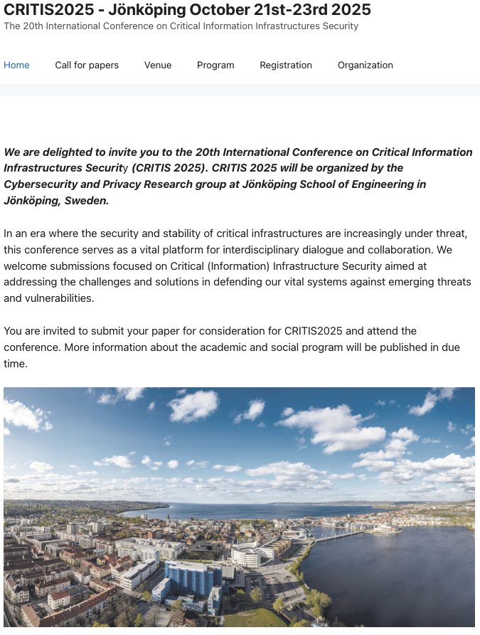 CRITIS 2025 Conference